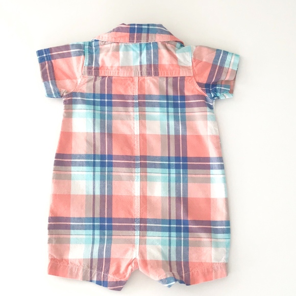 Carter's Plaid Collared Romper - Picture 5 of 7